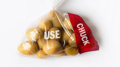 Pack of potatoes with USE and CHUCK